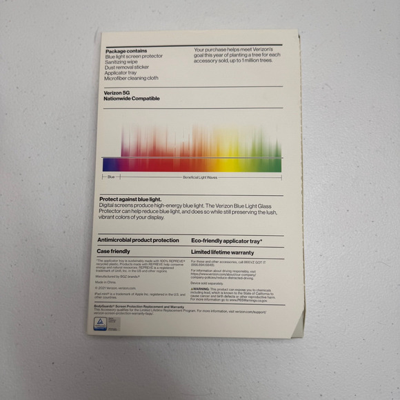 Verizon Blue Light 9H Glass Screen Protector for Apple iPad Mini 6th Gen (2021) - Picture 2 of 2